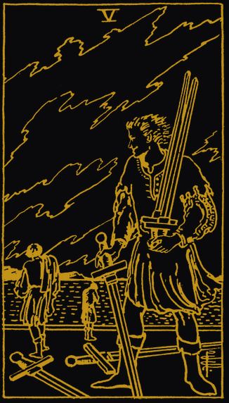 Five of Swords tarot card (Rider-Waite-Smith)